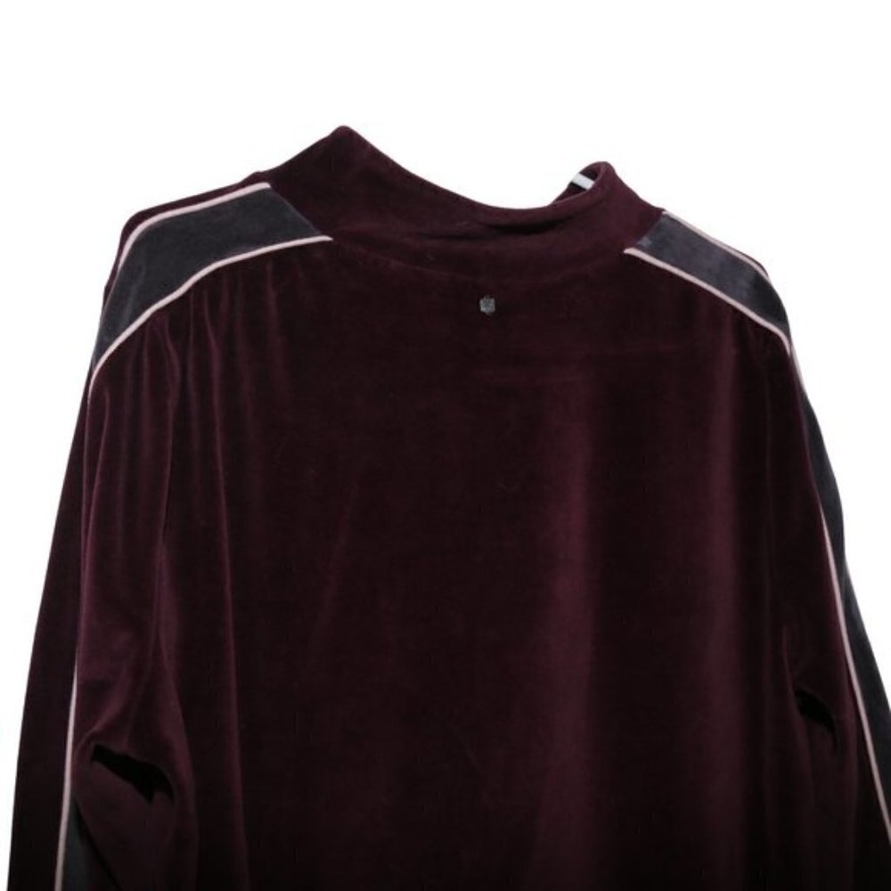 Fabletics Britt Velour Pullover Sweater Half Zip Vintage Style Kate Hudson - Picture 6 of 7